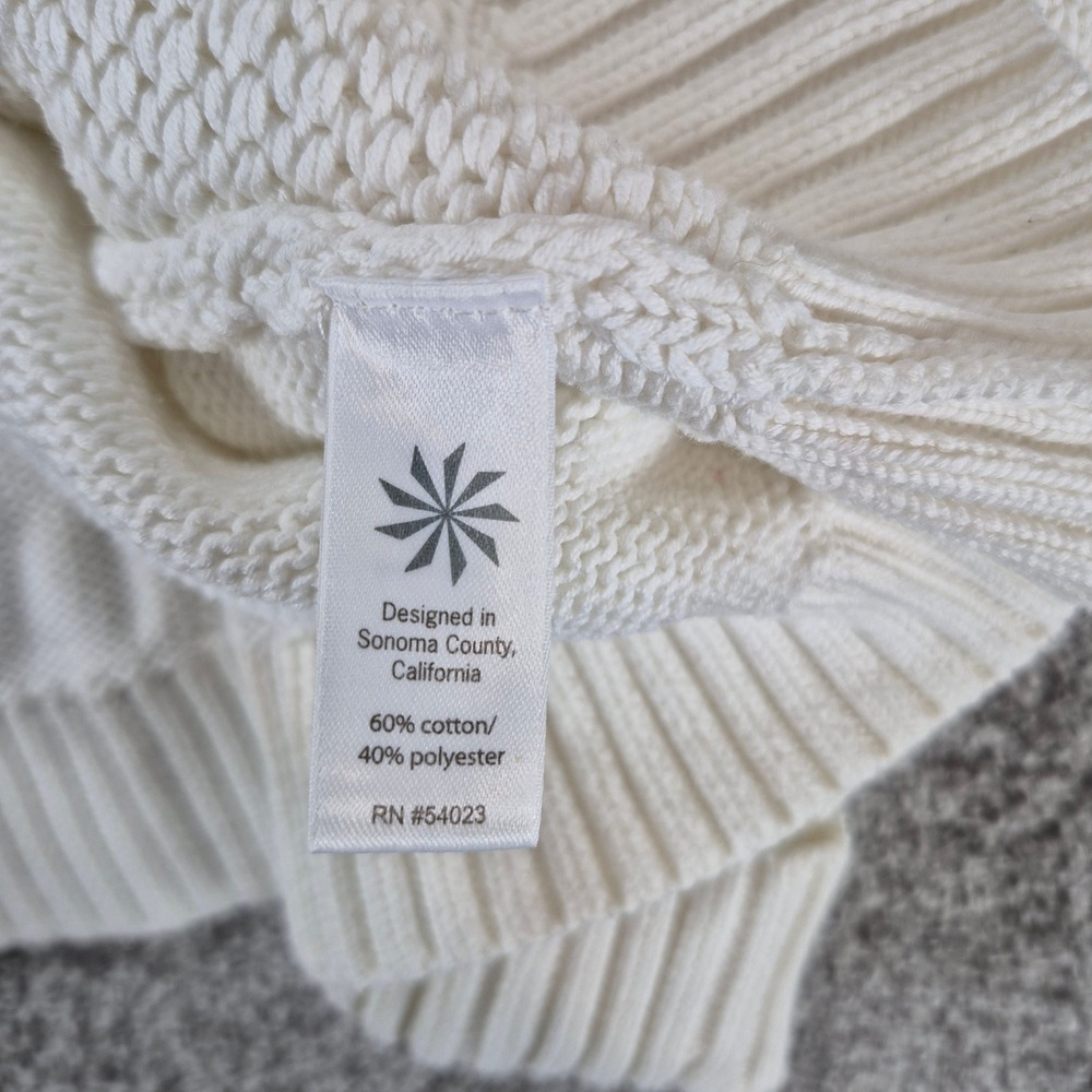 Athleta Turtleneck Sweater Womens‎ Small Ivory Textured Knit Breckenridge - Picture 4 of 8